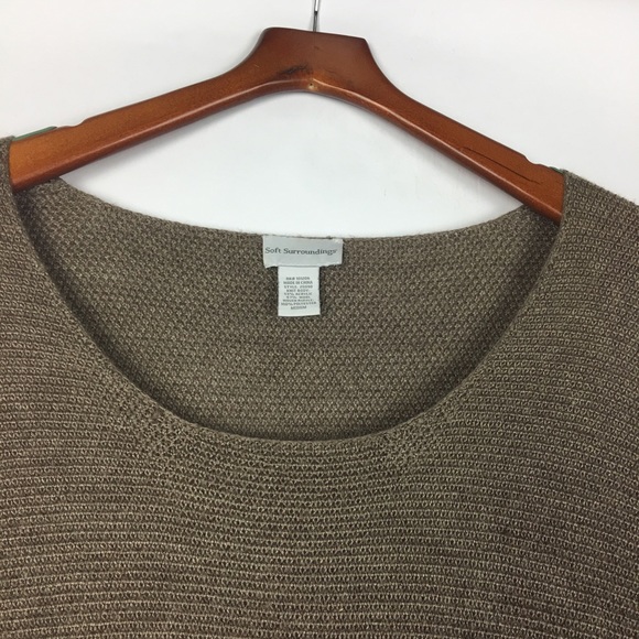 * Soft Surrounding Ruffle Hem tan tunic Sweater - Picture 2 of 6